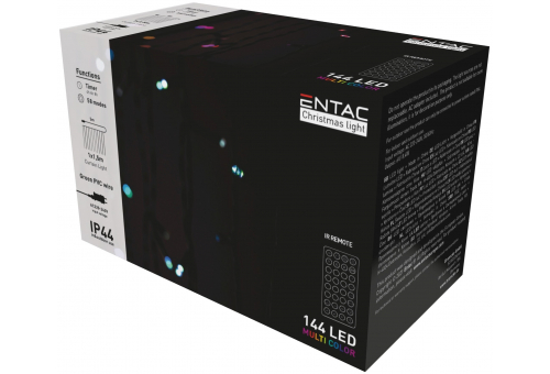Karácsonyi Függöny IP44 144 LED RGB 8x8 Funkció 1x1.5m IR távirányítóval *Sérült csomagolás*