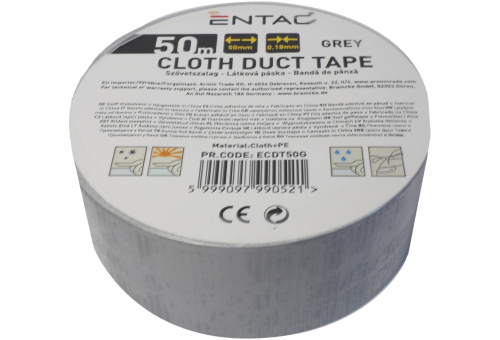 Szöveterősítésű Szalag 0.18x50mm Szürke 50m