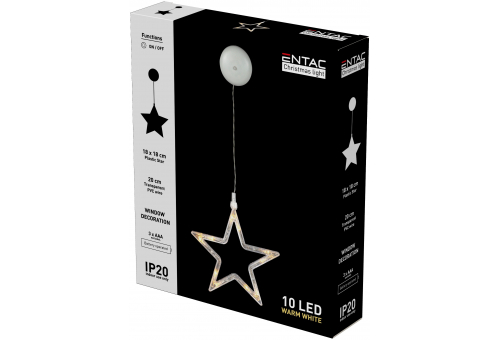 Christmas Window Decoration Star 10 LED WW 3xAAA excl.