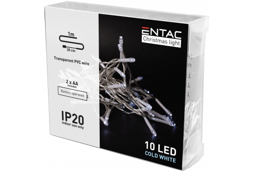 Christmas Indoor 10 LED-Licht CW 1,3m (exkl. 2AA)