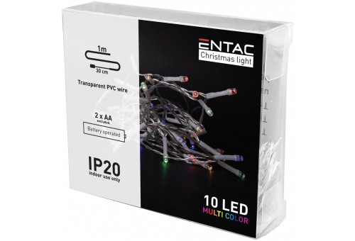 Christmas Indoor 10 LED-Lichter mehrfarbig 1,3 m (exkl. 2AA)