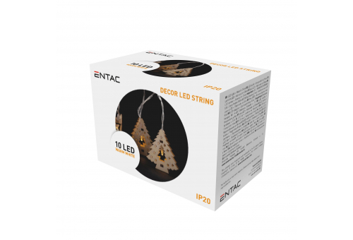 Entac Christmas Indoor Wood Christmas tree 10LED WW 1,65m (2AA alkaline battery included)