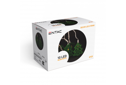 Entac Christmas Indoor Wood Christmas tree Green 10LED WW 1,65m (2AA alkaline battery included)