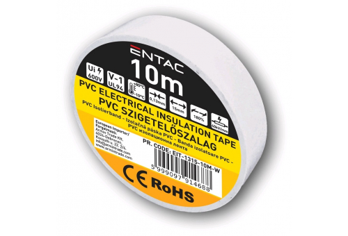 Szigetelőszalag 0.13x15mm Fehér 10m