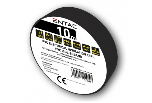 Szigetelőszalag 0.13x19mm Fekete 10m