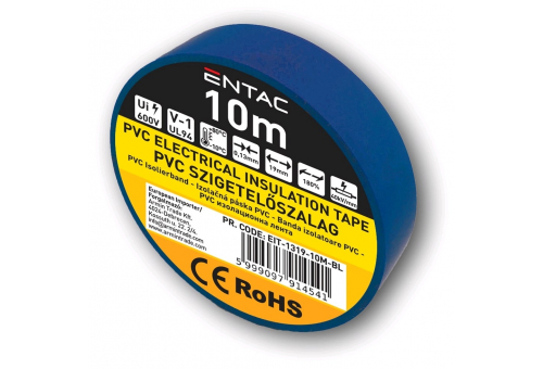 Szigetelőszalag 0.13x19mm Kék 10m