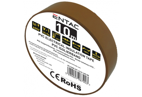 Szigetelőszalag 0.13x19mm Barna 10m