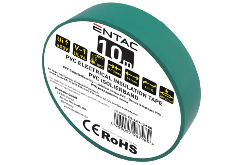 Szigetelőszalag 0.13x19mm Zöld 10m