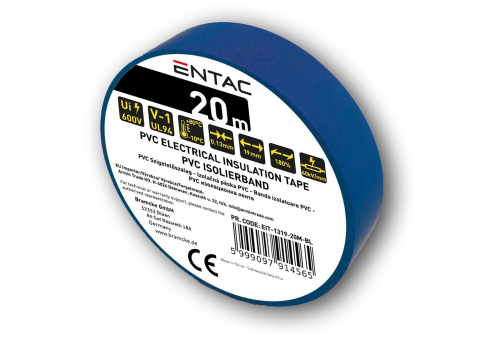 Szigetelőszalag 0.13x19mm Kék 20m