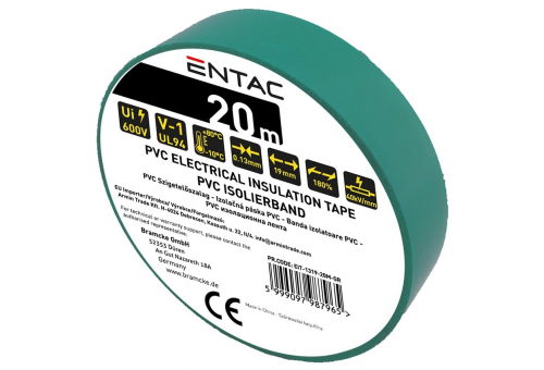 Szigetelőszalag 0.13x19mm Zöld 20m