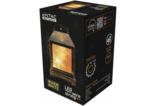 LED Mini Copper Wire Lantern Bronze 12cm