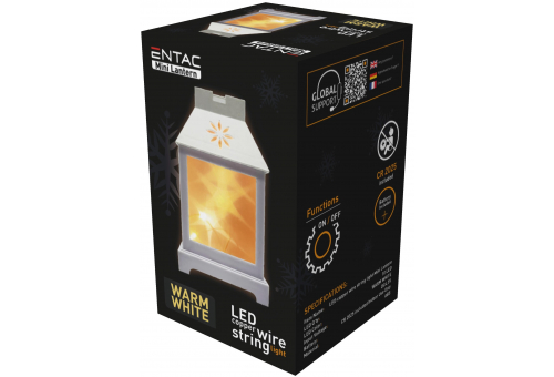 LED Mini Copper Wire Lantern White 12cm