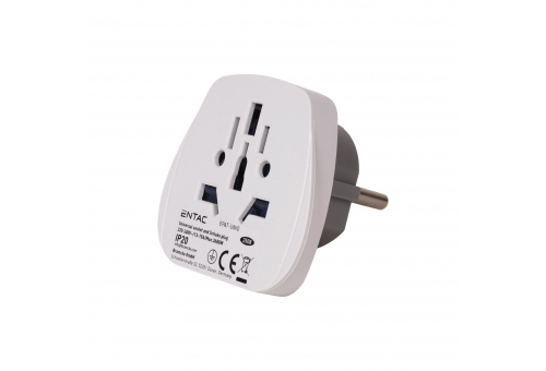 Entac Power Adapter Travel Universal Socket & Schuko Plug