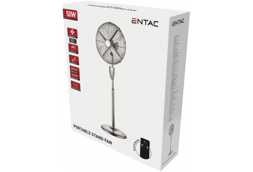 Portable Metal Stand Fan 50W with Remote Controller