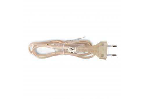 Entac Rewireable Cable 2G0.75 100cm with on/off switch, Transparent