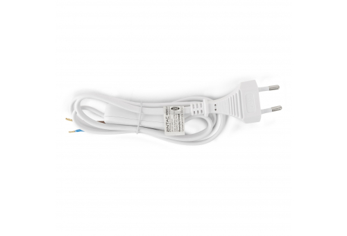 Entac Rewireable Cable 2G0.75 100cm with on/off switch, White
