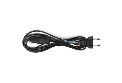 Entac Rewireable Cable 2G0.75 250cm with on/off switch, Black
