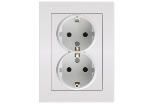 Arnold Recessed wall socket 2x earthed White