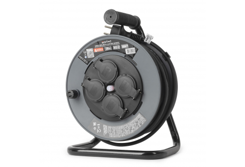 French Type, IP44 Cable reel, 4 sockets, 3G1.5, 20m