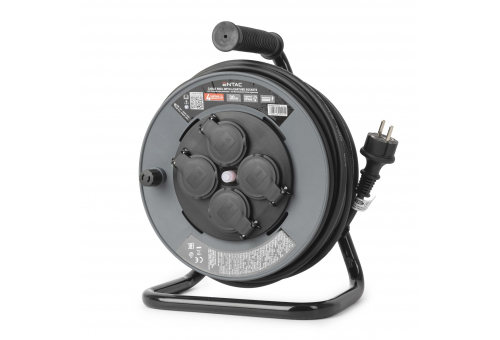 French Type, IP44 Cable reel, 4 sockets, 3G1.5, 30m