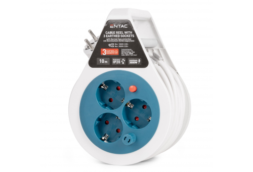 Entac Socket Cable Reel 3 sockets 10m 3G1.5 MINI