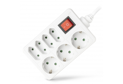 Socket Extension Cord M1 With Switch 7 Sockets 3x16A 4x2.5A 1.5m 3G1.5