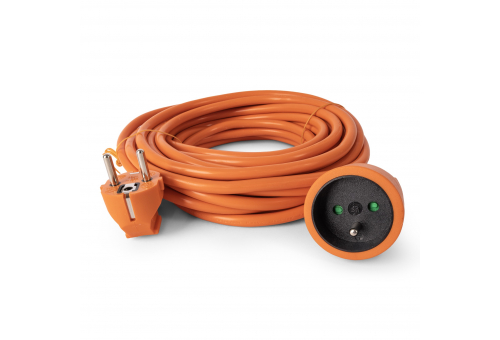 Entac French Type, IP20 Orange Single Socket extension Cord, 3G1.5, 10m, orange