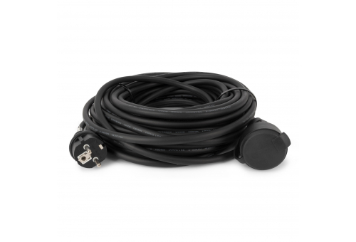French Type, IP44 Single Socket extention Cord, 3G1.5, 20m, Black