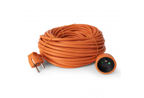Entac French Type, IP20 Orange Single Socket extension Cord, 3G1.5, 20m, orange