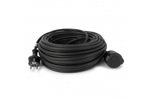 French Type, IP44 Single Socket extention Cord, 3G1.5, 30m, Black