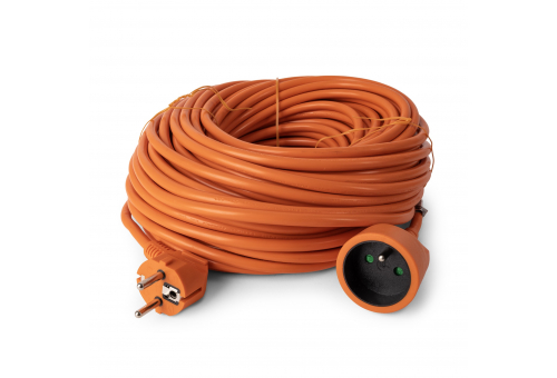 Entac French Type, IP20 Orange Single Socket extension Cord, 3G1.5, 30m, orange